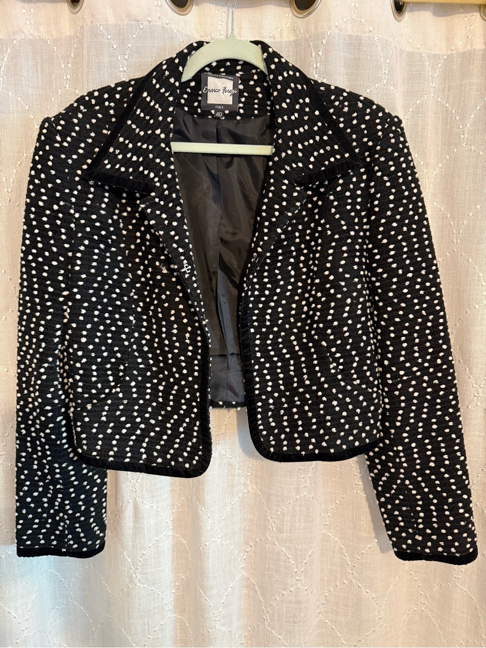 Vintage Enrico Ferezi Polka Dot Jacket (Italy, Size 40)